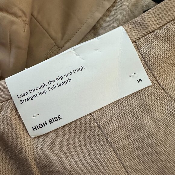 NWT Ann Taylor Linen Lyocell Wide Leg Khaki Pants Women's size 14 - Picture 3 of 8